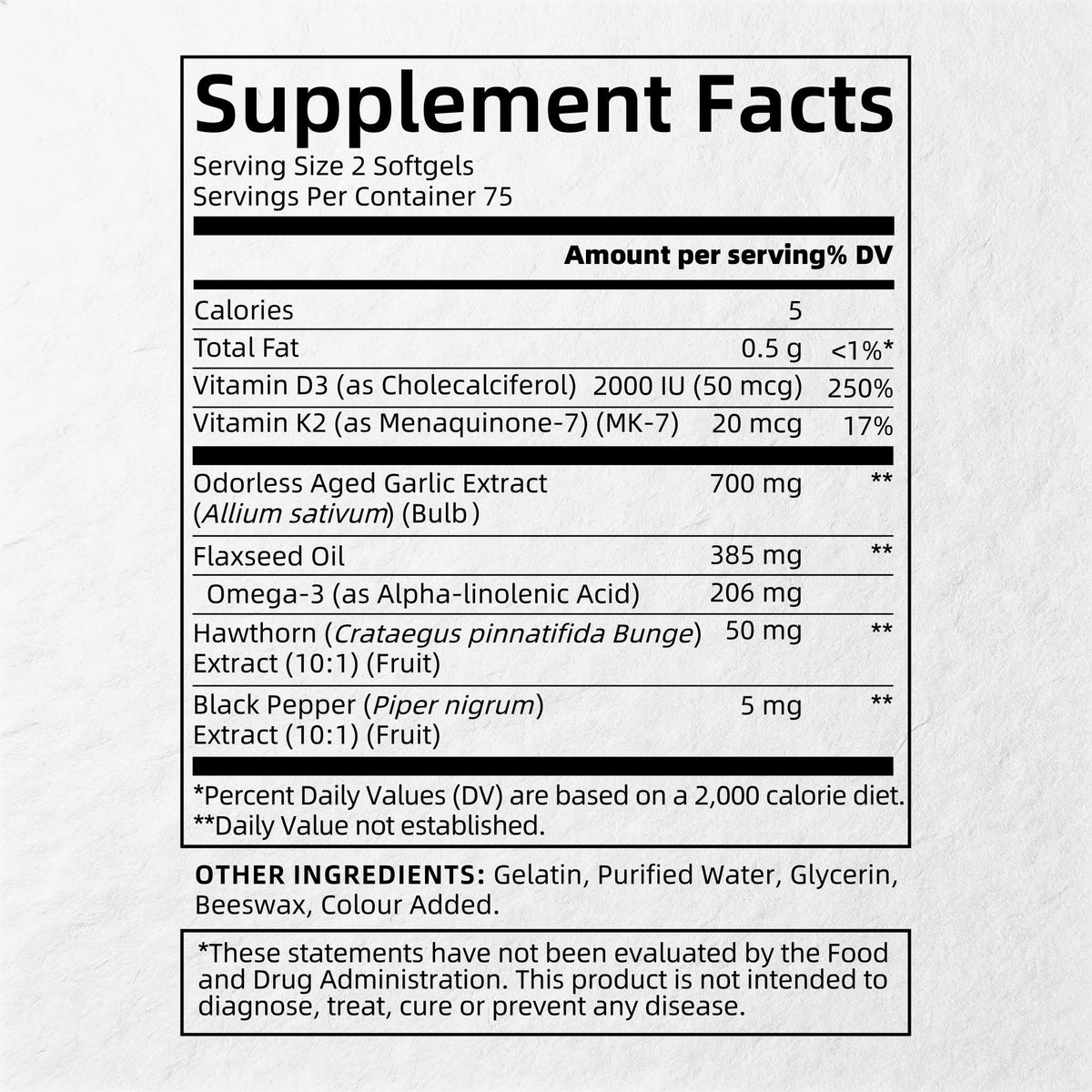 Aged Black Garlic Extract 700mg Supplements Y24113