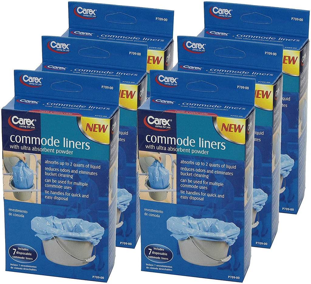 Commode Liners with Absorbent Powder, 7 Count (Pack of 6) M34359