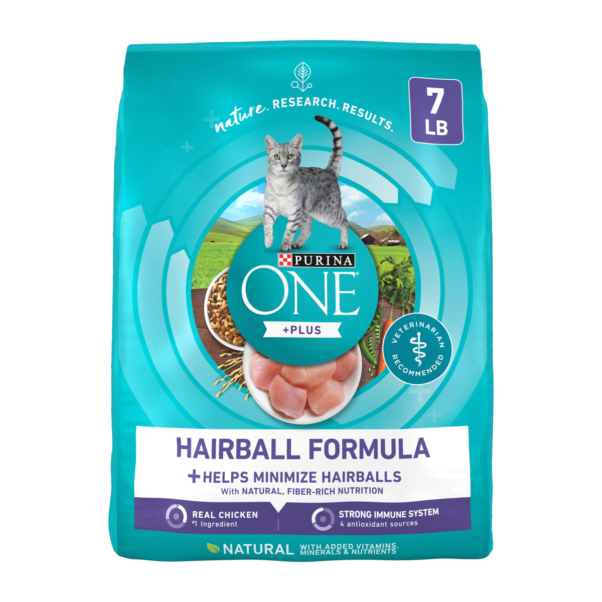 Natural Hairball Control Dry Cat Food, 7 lb Bag Z311
