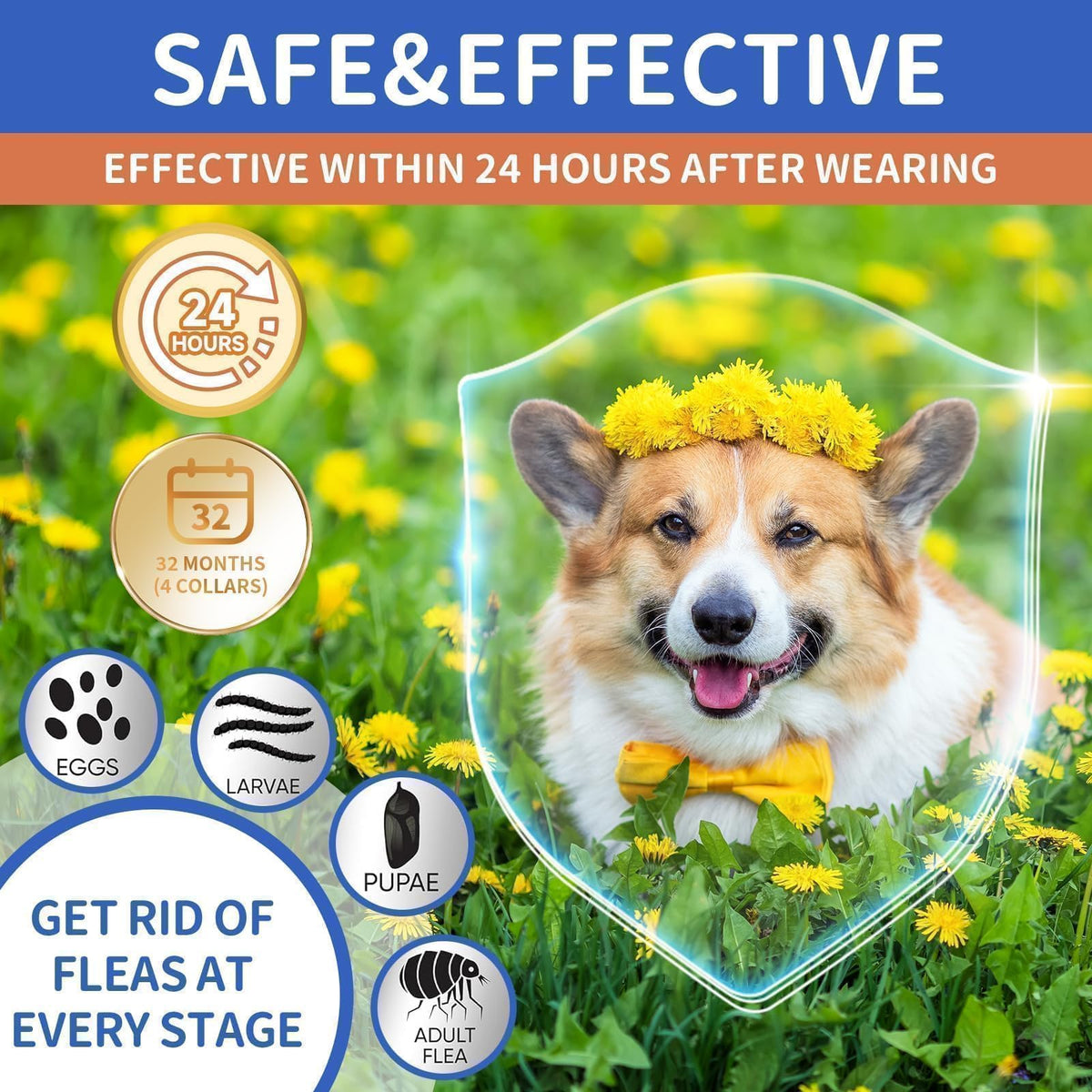 Flea Collar for Dogs 4 Pack S75848