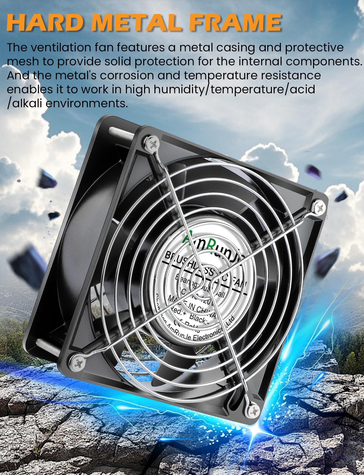 120mm x 38mm 120V Dual Ball Bearing Axial Fan H665114
