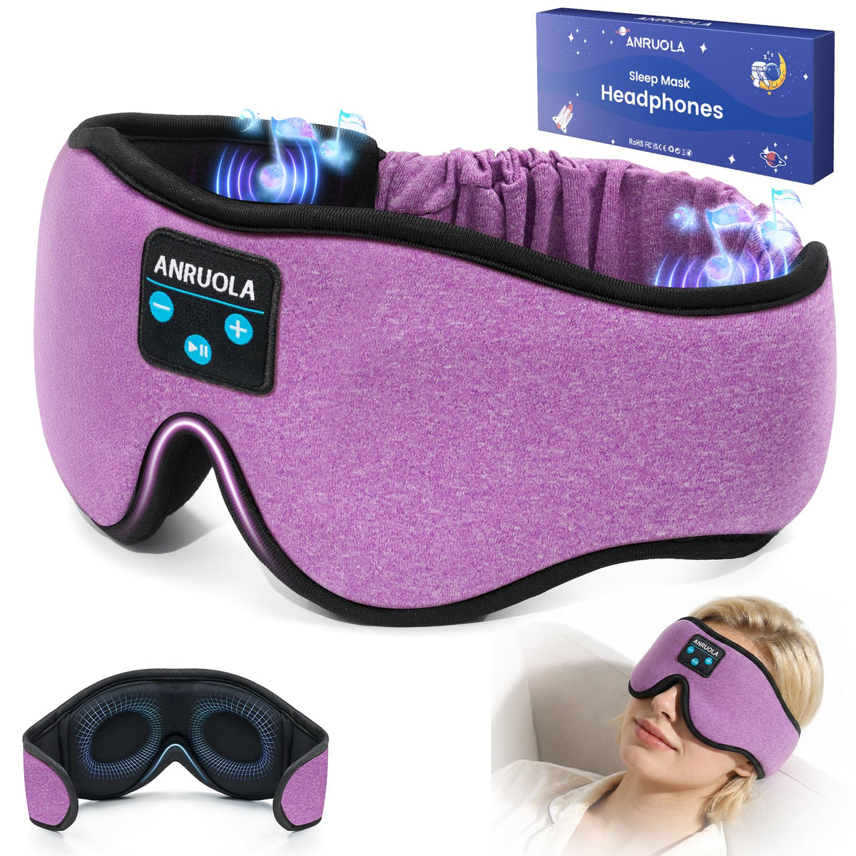 Bluetooth Sleep Mask with Blackout Eye Mask H92076