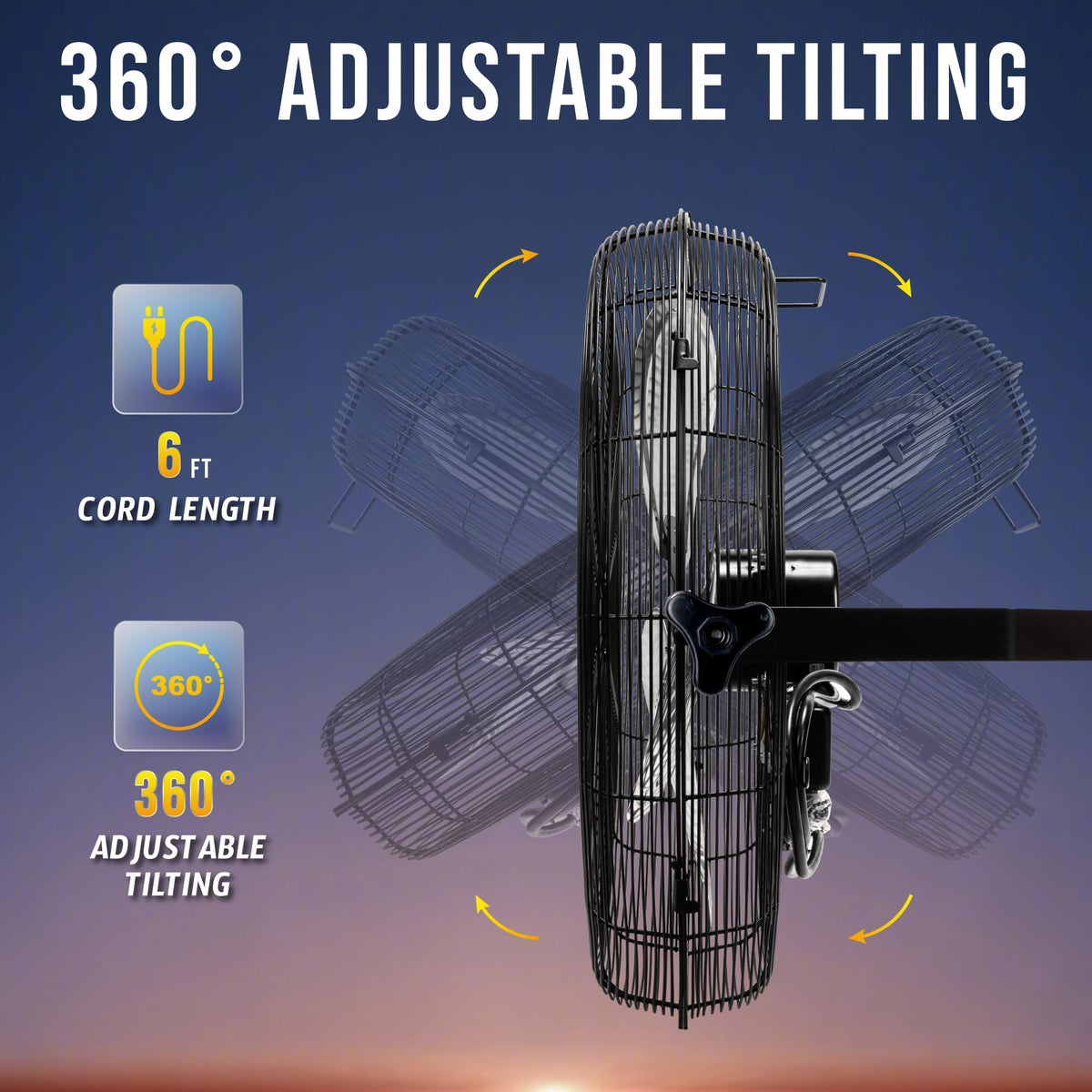 20 Inch High Velocity Industrial Wall Fan 3 Speed J7037