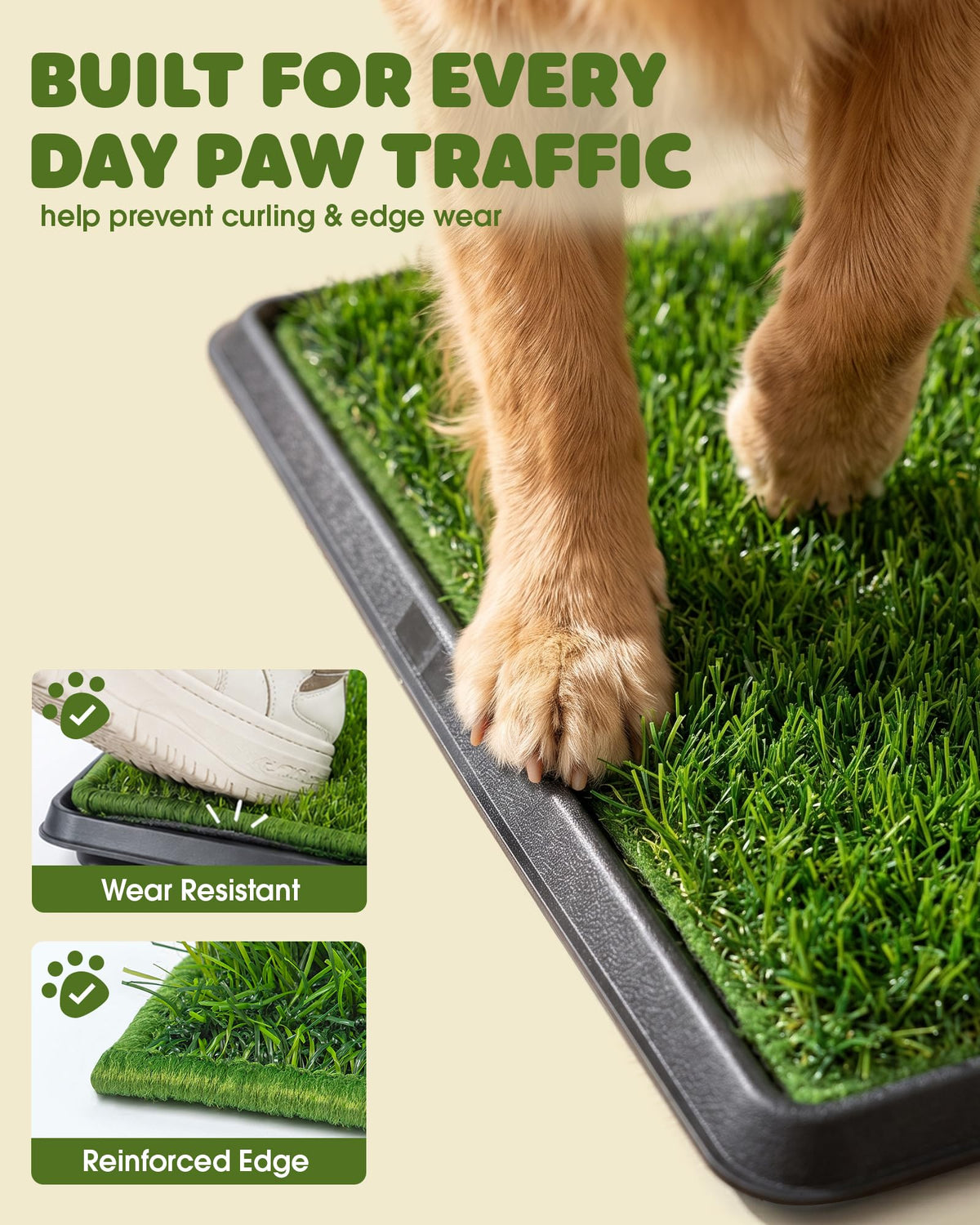 3 Layer Dog Grass Pad with Tray 30" x 20" J550