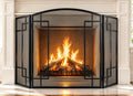 Fireplace Screen 3 Panel Wrought Iron X224297