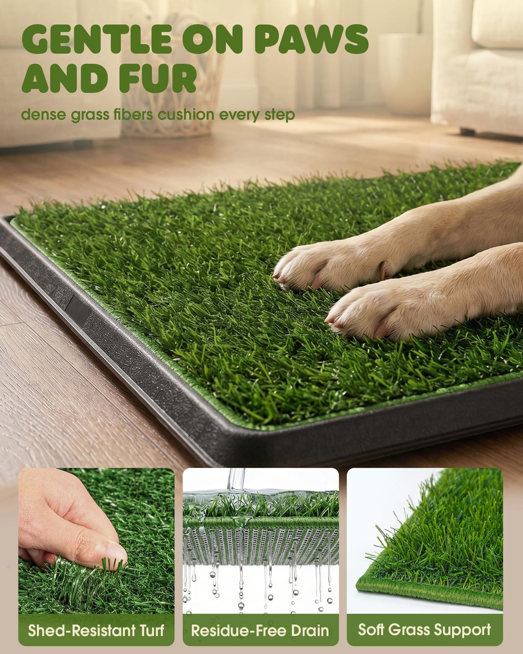 3 Layer Dog Grass Pad with Tray 30" x 20" J550