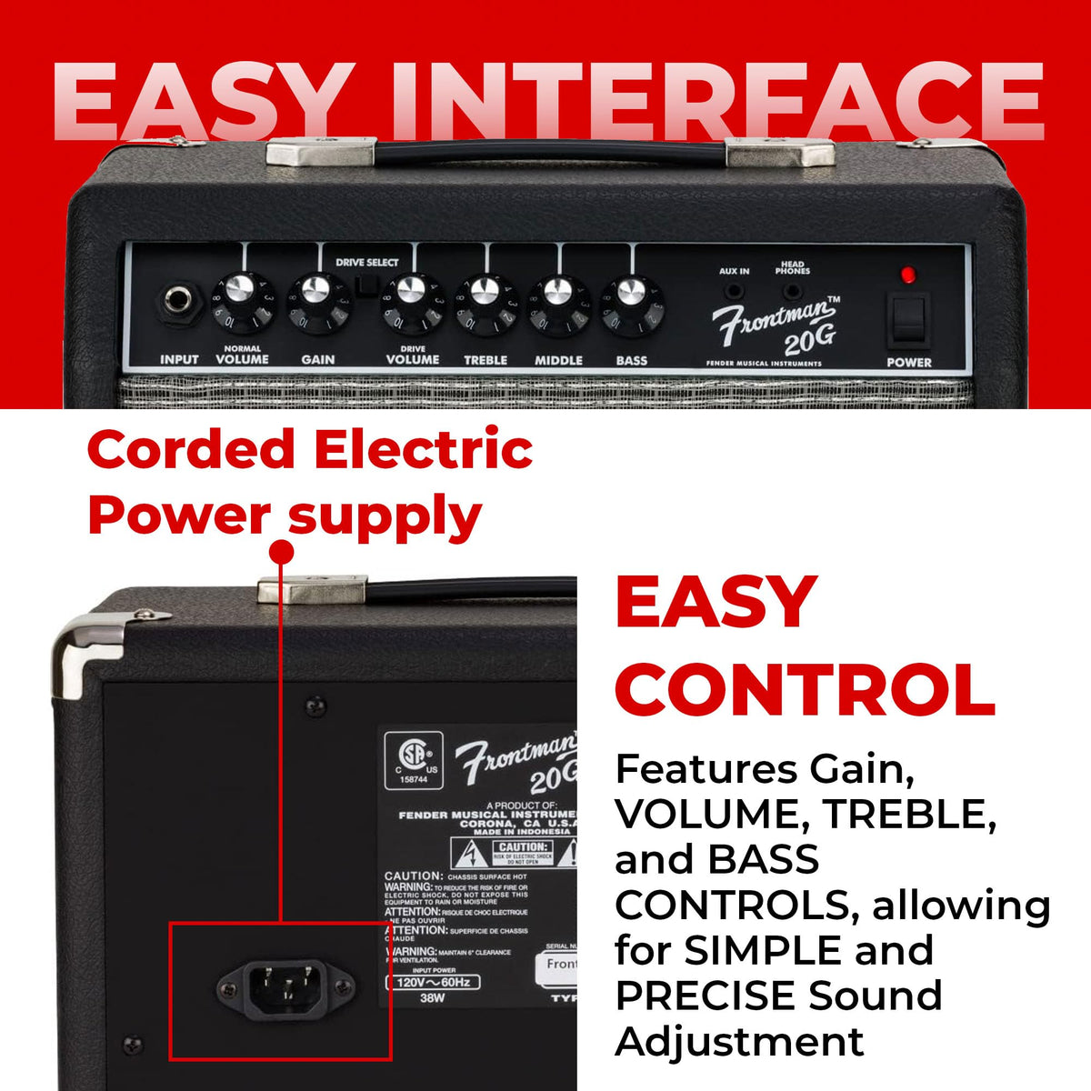 Black Guitar Combo Amplifier with Cable C489