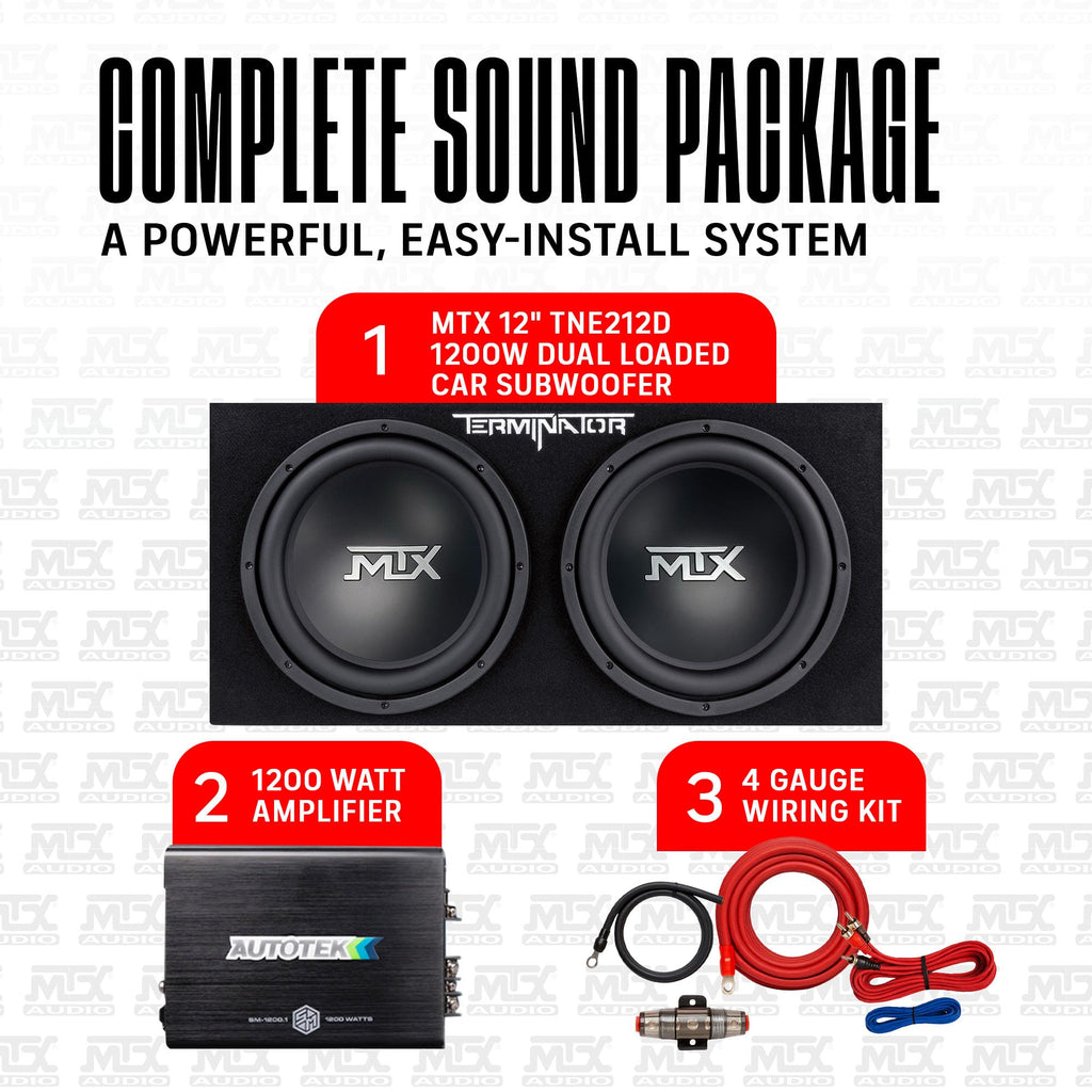 12" Subwoofer Box, Mono Amp & 4 Gauge Wiring Kit K1679