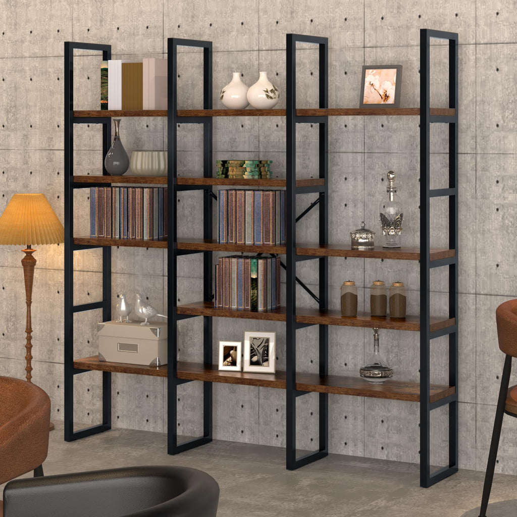 5 Tier Rustic Brown Bookshelf K25134