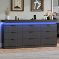 Black 9 Drawer Wood Dresser B31919