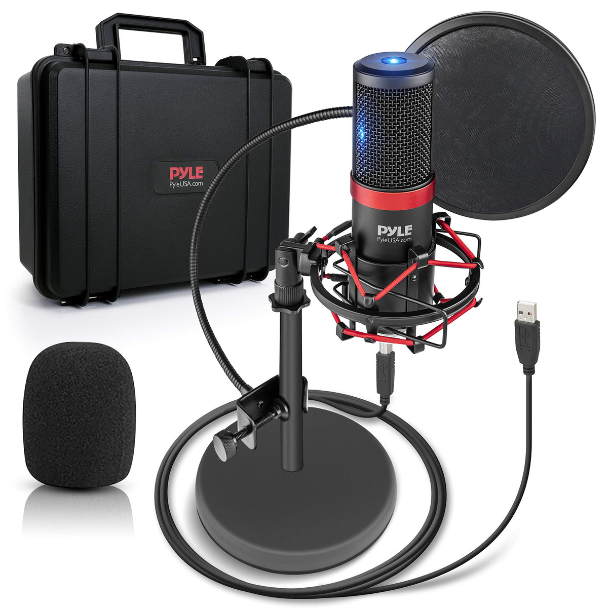 USB Cardioid Condenser Microphone Kit with Shock Mount Stand and Pop Filter K815