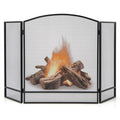 Black Wrought Iron 3 Panel Folding Fireplace Screen S1788