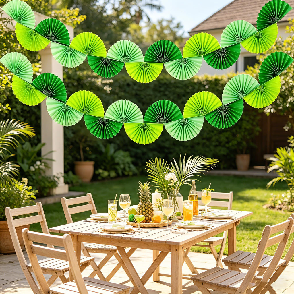 Green Paper Fan Garlands F973956