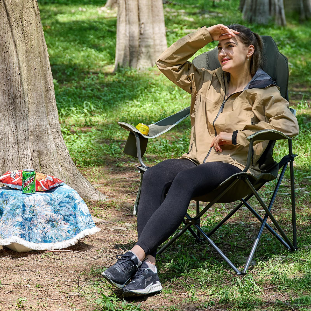 Folding Camping Chairs 2 Pack Green D850