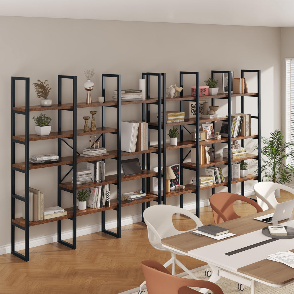 5 Tier Rustic Brown Bookshelf K25134