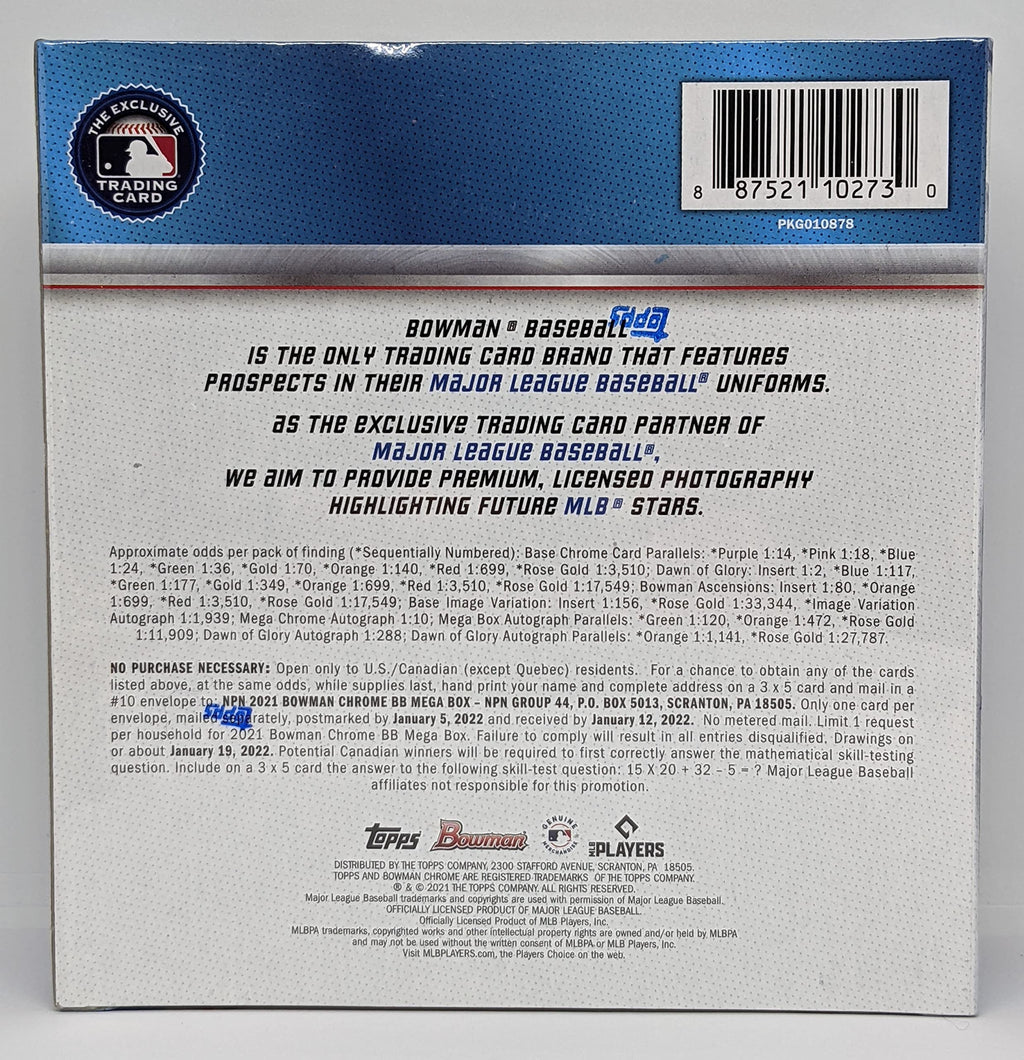Bowman Chrome MLB Baseball Mega Box X31957