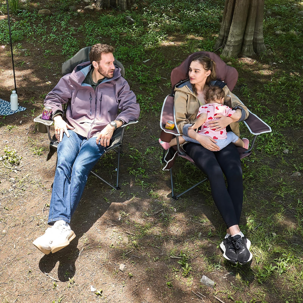 Folding Camping Chairs 2 Pack Green D850